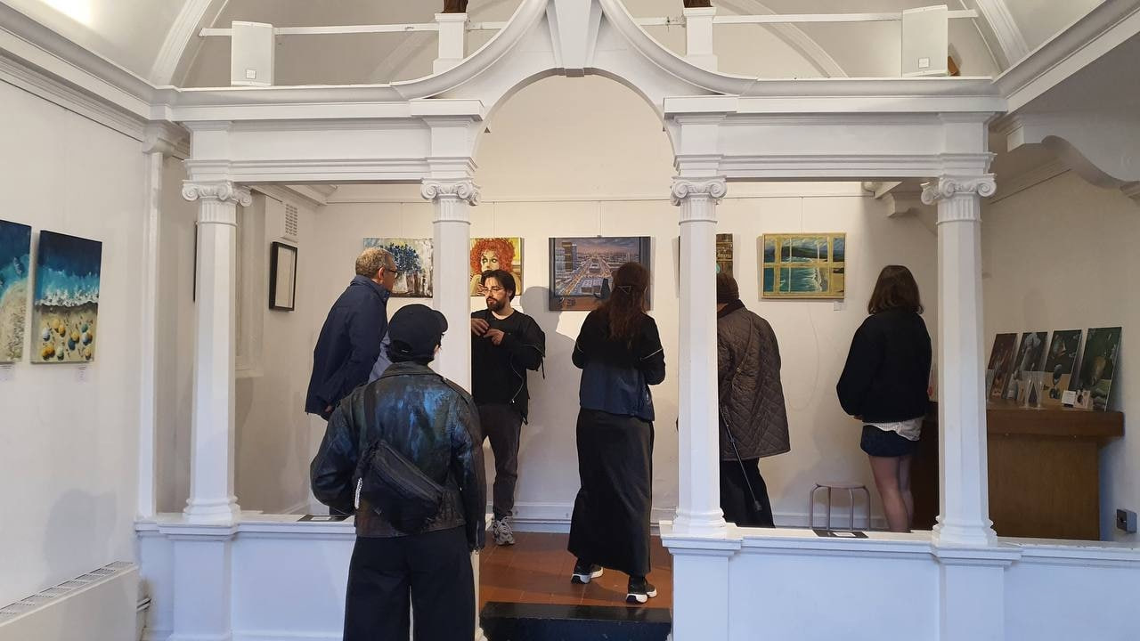 Visitors at previous London exhibition